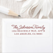 シンプルマルーンレッド差出人住所 ラベル (インサイチュ)