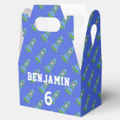 シンプルマンガロケットブルーキッド誕生日 フェイバーボックス (オープン)