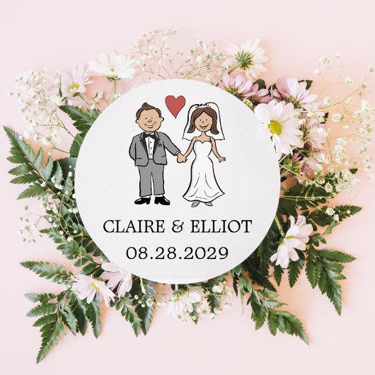 シンプルマンガ結婚ー ラウンドシール