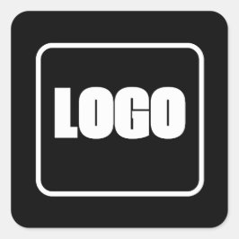 シンプルマーケティング企業のブランドのホワイトブラックロゴ スクエアシール