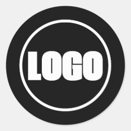 シンプルマーケティング企業のブランドのホワイトブラックロゴ ラウンドシール