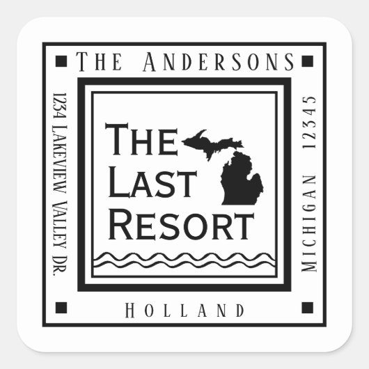 シンプルミシモダンガン差出人住所 スクエアシール (正面)