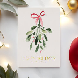 シンプルミスタントー非写真クリスマス金ゴールド 箔シーズンカード