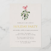 シンプルミステレモダントークリスマスパーティー休日 箔招待状 (正面)