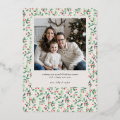 シンプルミストレトーワンフォトクリスマス金ゴールド 箔シーズンカード (裏面)