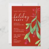 シンプルミストレ企業のトークリスマスパーティー赤 招待状 (正面)