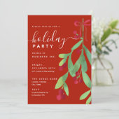 シンプルミストレ企業のトークリスマスパーティー赤 招待状 (スタンド正面)