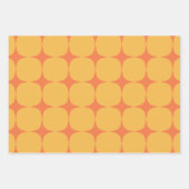 シンプルミッドセンチュリーモダンイエローオレンジパターン ラッピングペーパーシート (正面3)