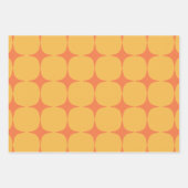 シンプルミッドセンチュリーモダンイエローオレンジパターン ラッピングペーパーシート (正面2)