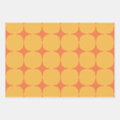 シンプルミッドセンチュリーモダンイエローオレンジパターン ラッピングペーパーシート (正面)