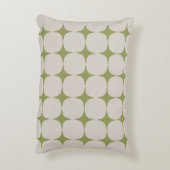 シンプルミッドセンチュリーモダンセージ緑のパターン アクセントクッション (裏面(縦))