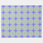 シンプルミッドセンチュリーモダンパープルブルーパターン フリースブランケット (正面(横))