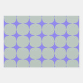 シンプルミッドセンチュリーモダンパープルブルーパターン ラッピングペーパーシート (正面)