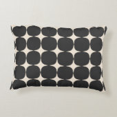 シンプルミッドセンチュリーモダンブラック&クリームパターン アクセントクッション (裏面)