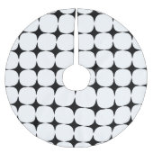 シンプルミッドセンチュリーモダン白黒パターン ブラッシュドポリエステルツリースカート (正面)