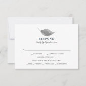 シンプルミッドナイトブルーとホワイトミールの選択 出欠カード (正面)