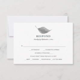 シンプルミッドナイトブルーとホワイトミールの選択 出欠カード