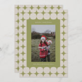 シンプルミッド・センチュリーモダンセージ緑の写真 シーズンカード (正面/裏面)