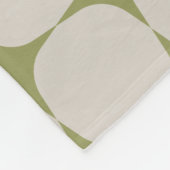 シンプルミッド・センチュリーモダンセージ緑の写真 フリースブランケット (角)