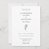 シンプルミニエレガントマリスクラシックトリー結婚フズ 招待状 (正面)