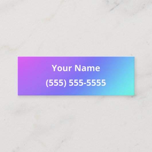 シンプルミニビジネスカラフルカード スキニー名刺 (正面)
