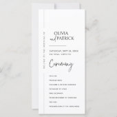 シンプルミニマエレガントモダンリスト結婚式 プログラム (正面)