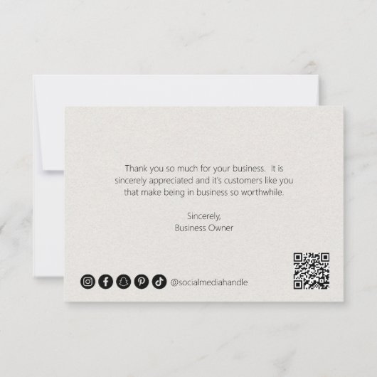 シンプルミニマエレガントモダンル中立 サンキューカード (裏面)