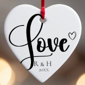 シンプルミニマエレガントリストのパーソナライズされたクリスマス セラミックオーナメント