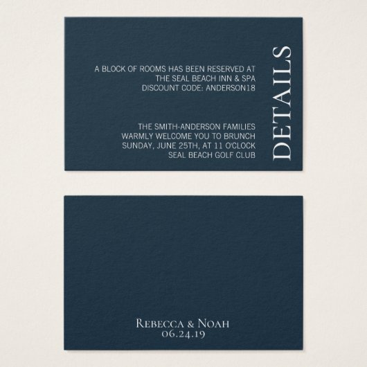 シンプルミニマエレガントリストの控えめの文字結婚ズ (正面&裏面)