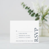 シンプルミニマエレガントリストの控えめの文字結婚ズ 出欠カード (スタンド正面)