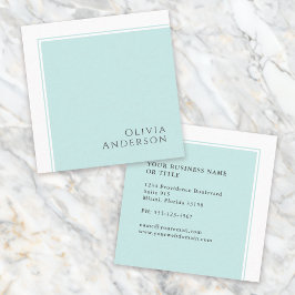 シンプルミニマエレガントリストアクアカラーブロック スクエア名刺