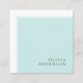 シンプルミニマエレガントリストアクアカラーブロック スクエア名刺 (正面)