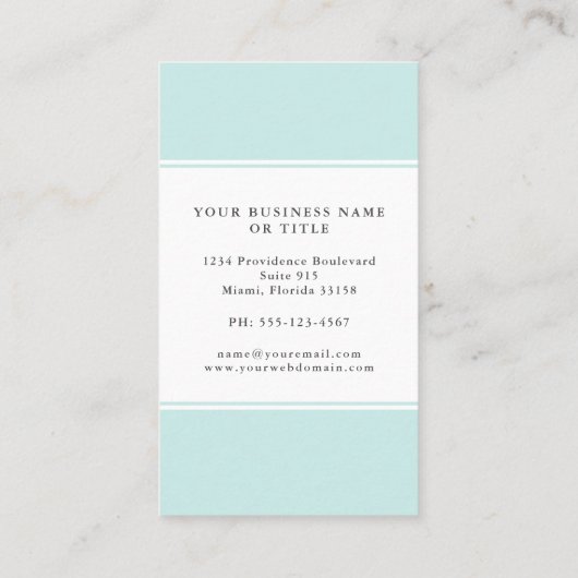 シンプルミニマエレガントリストアクアカラーブロック 名刺 (裏面)