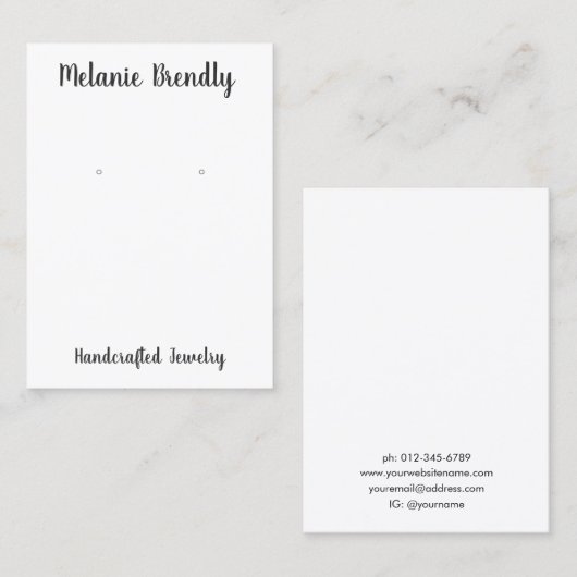 シンプルミニマエレガントリストジュエリーイヤリングディスプレイ 名刺 (正面/裏面)