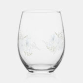シンプルミニマエレガントリストバードオーバーレイフローラ ステムなしワイングラス (左)