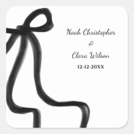 シンプルミニマエレガントリストブラックボウクラシック スクエアシール