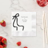 シンプルミニマエレガントリストブラックボウ 縁ありカクテルナプキン (インサイチュ)