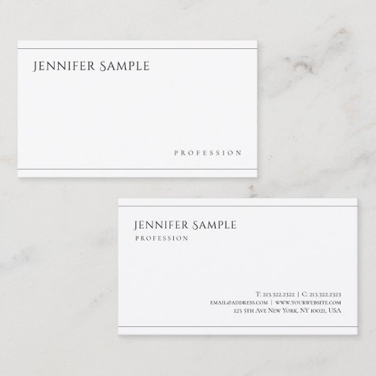 シンプルミニマエレガントリストプロフェッショナルモダン 名刺 (正面/裏面)