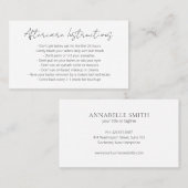 シンプルミニマエレガントリストモダンラッシュアフターケア 名刺 (正面/裏面)