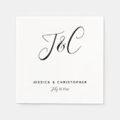 シンプルミニマエレガントリストモノグラムイニシャル スタンダードカクテルナプキン (正面)