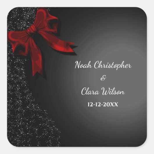 シンプルミニマエレガントリストレッドボウクラシック スクエアシール (正面)