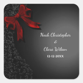 シンプルミニマエレガントリストレッドボウクラシック スクエアシール