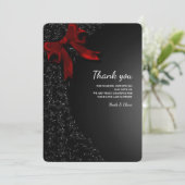 シンプルミニマエレガントリストレッドボウサンキューカード サンキューカード (スタンド正面)