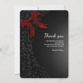 シンプルミニマエレガントリストレッドボウサンキューカード サンキューカード (正面)