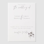 シンプルミニマエレガントリスト海軍の書道acw01fr ベラム紙招待状 (正面)