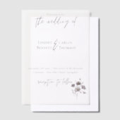 シンプルミニマエレガントリスト海軍の書道acw01fr ベラム紙招待状 (オフセット)