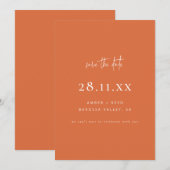 シンプルミニマエレガントリスト焦げオレンジ セーブザデート (正面/裏面)