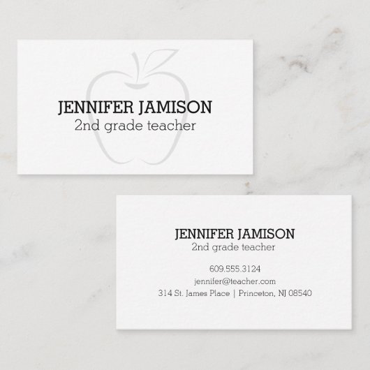 シンプルミニマエレガントリスト白黒先生 名刺 (正面/裏面)