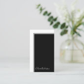 シンプルミニマエレガントリスト白黒色ブロック 名刺 (スタンド正面)