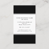 シンプルミニマエレガントリスト白黒色ブロック 名刺 (裏面)